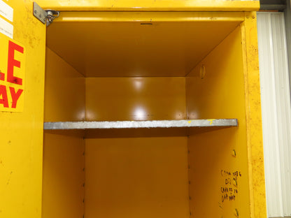 Eagle Flammable Liquid Safety Cabinet Yellow Bi Fold Door 60 Gal Self Closing