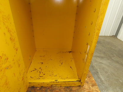 Eagle Flammable Liquid Safety Cabinet Yellow Bi Fold Door 60 Gal Self Closing