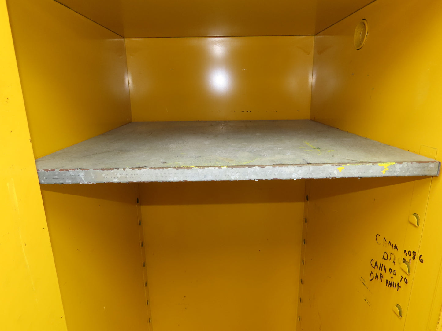 Eagle Flammable Liquid Safety Cabinet Yellow Bi Fold Door 60 Gal Self Closing