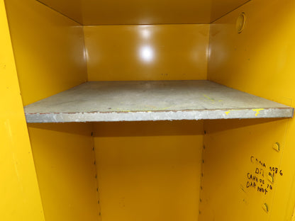 Eagle Flammable Liquid Safety Cabinet Yellow Bi Fold Door 60 Gal Self Closing