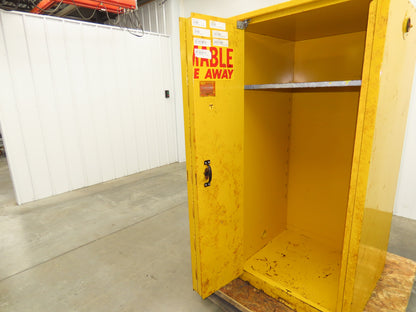 Eagle Flammable Liquid Safety Cabinet Yellow Bi Fold Door 60 Gal Self Closing