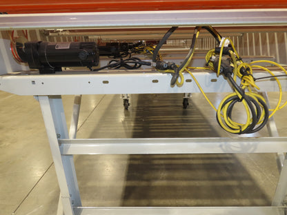 Roach 48"x 22' 6" Portable Roller Conveyor 115V Adj Speed O-Ring Belt Drive 45"H
