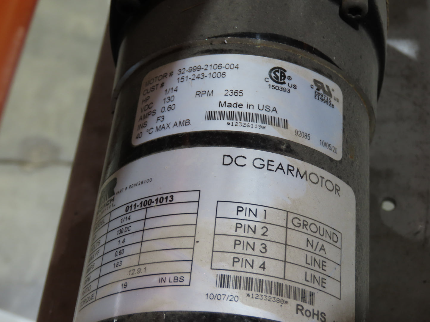 Roach 48"x 22' 6" Portable Roller Conveyor 115V Adj Speed O-Ring Belt Drive 45"H