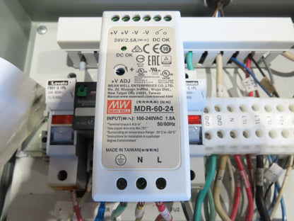 Roach 48"x 22' 6" Portable Roller Conveyor 115V Adj Speed O-Ring Belt Drive 45"H