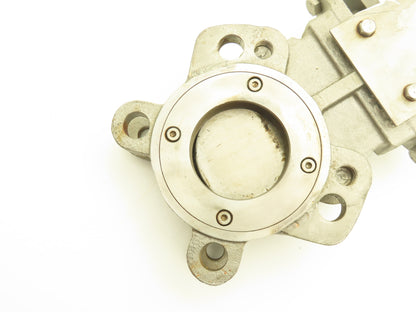 FNW 2000BT Stainless Knife Gate Valve V-Port Rising Stem Metal Seat 3"