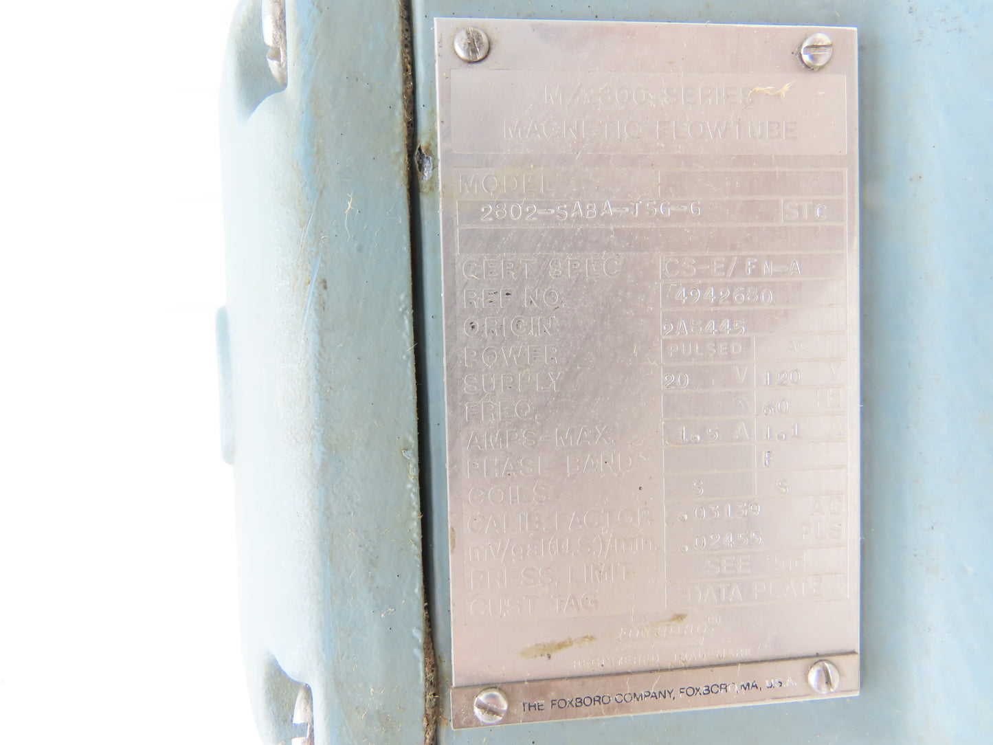 Foxboro 2802-SABA-TSG-G Magnetic Flow Tube Meter 2"Flanged 120V M/2800