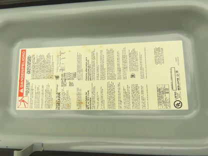 Square D H362AWK Fusible Safety Disconnect Switch 60A 600V 3 Pole