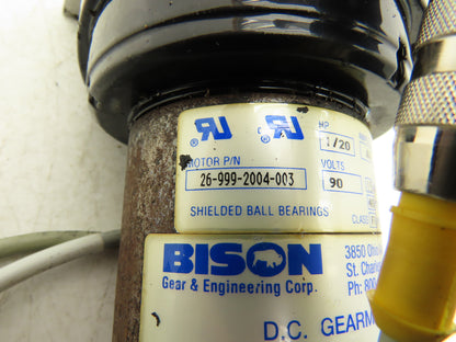 Bison 507-01-123H CNC DC Gearmotor 1/20Hp 90VDC 49:1 Ratio 37RPM Inline Assembly