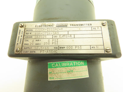 Foxboro 821GM-IS1SH2-M Electronic Pressure Transmitter 12.5-65VDC 0-600PSI