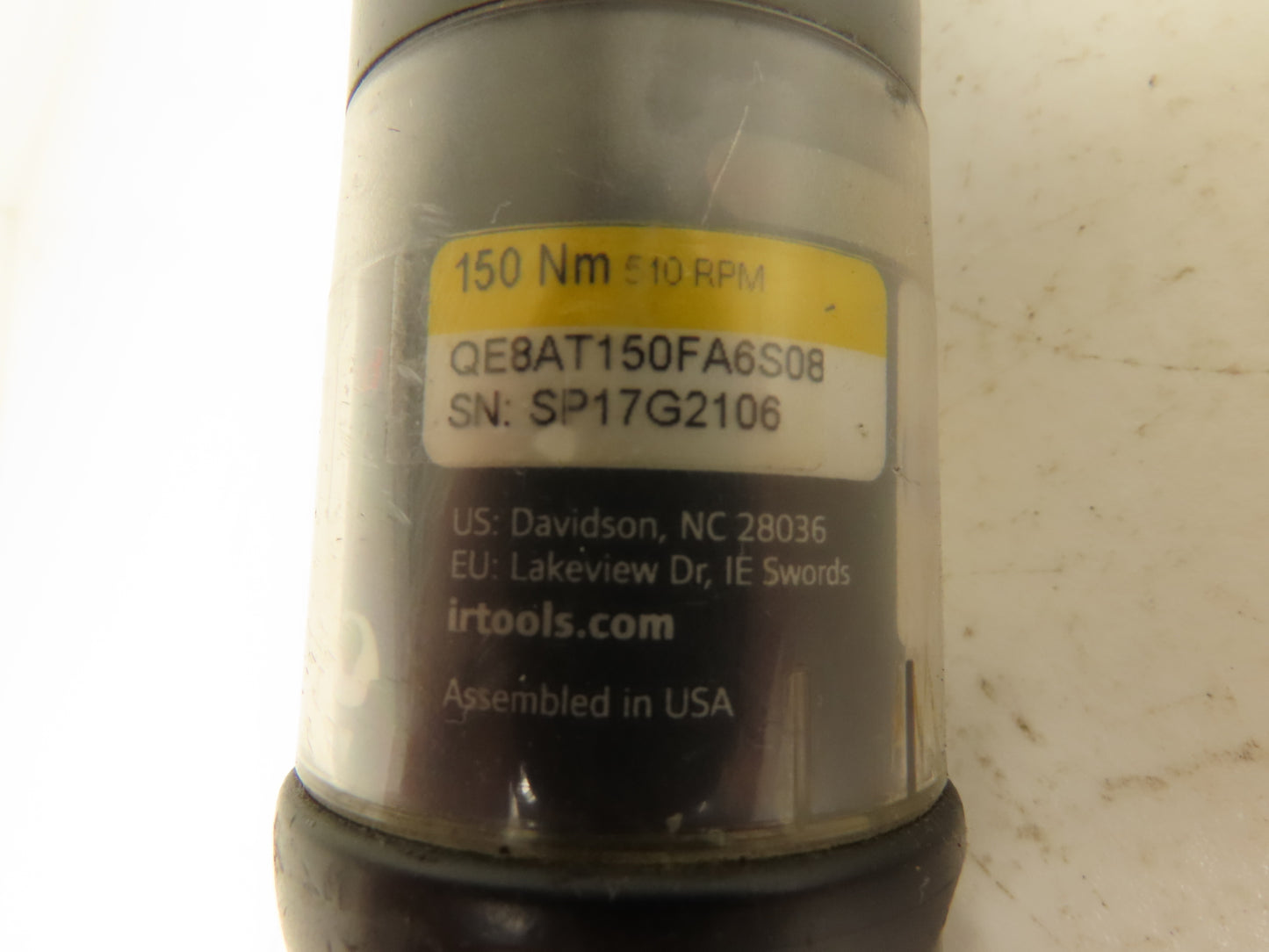 Ingersoll Rand QE8AT150FA6S08 Electric Nutrunner 1/2" Angle Drive 150Nm 510rpm