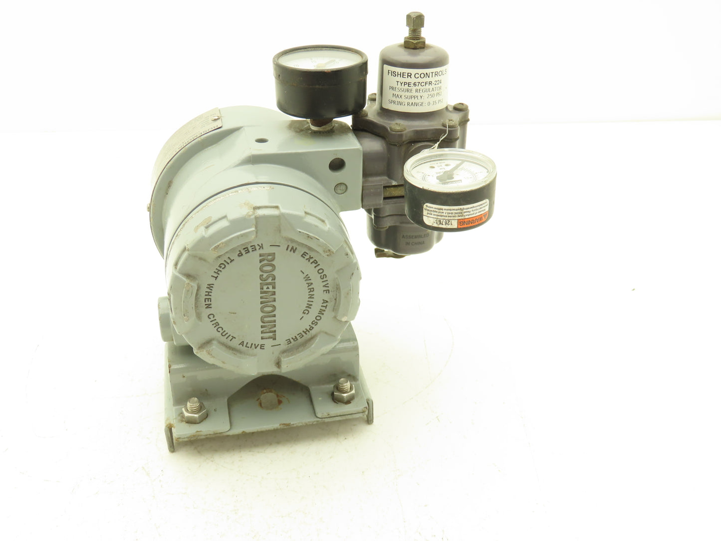 Rosemount 846-DS1J1 Current to Pressure Transducer  W/Regulator 35PSI Max Input