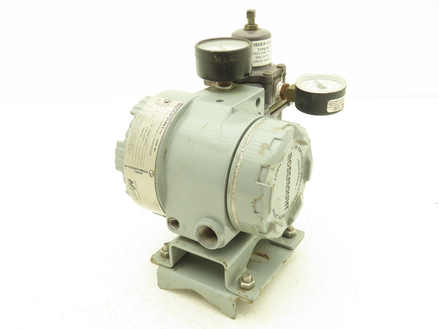 Rosemount 846-DS1J1 Current to Pressure Transducer  W/Regulator 35PSI Max Input