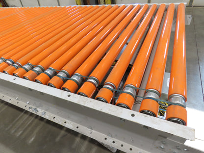 Roach 48"x 22' 6" Portable Roller Conveyor 115V Adj Speed O-Ring Belt Drive 30"H