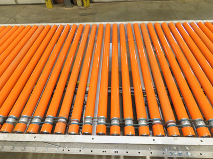 Roach 48"x 22' 6" Portable Roller Conveyor 115V Adj Speed O-Ring Belt Drive 30"H