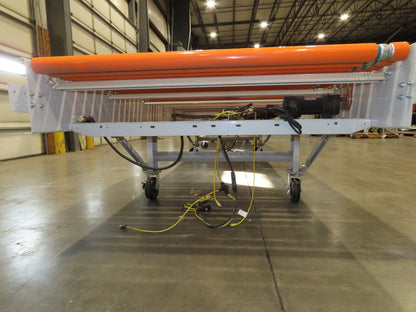 Roach 48"x 22' 6" Portable Roller Conveyor 115V Adj Speed O-Ring Belt Drive 30"H