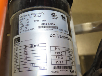 Roach 48"x 22' 6" Portable Roller Conveyor 115V Adj Speed O-Ring Belt Drive 30"H