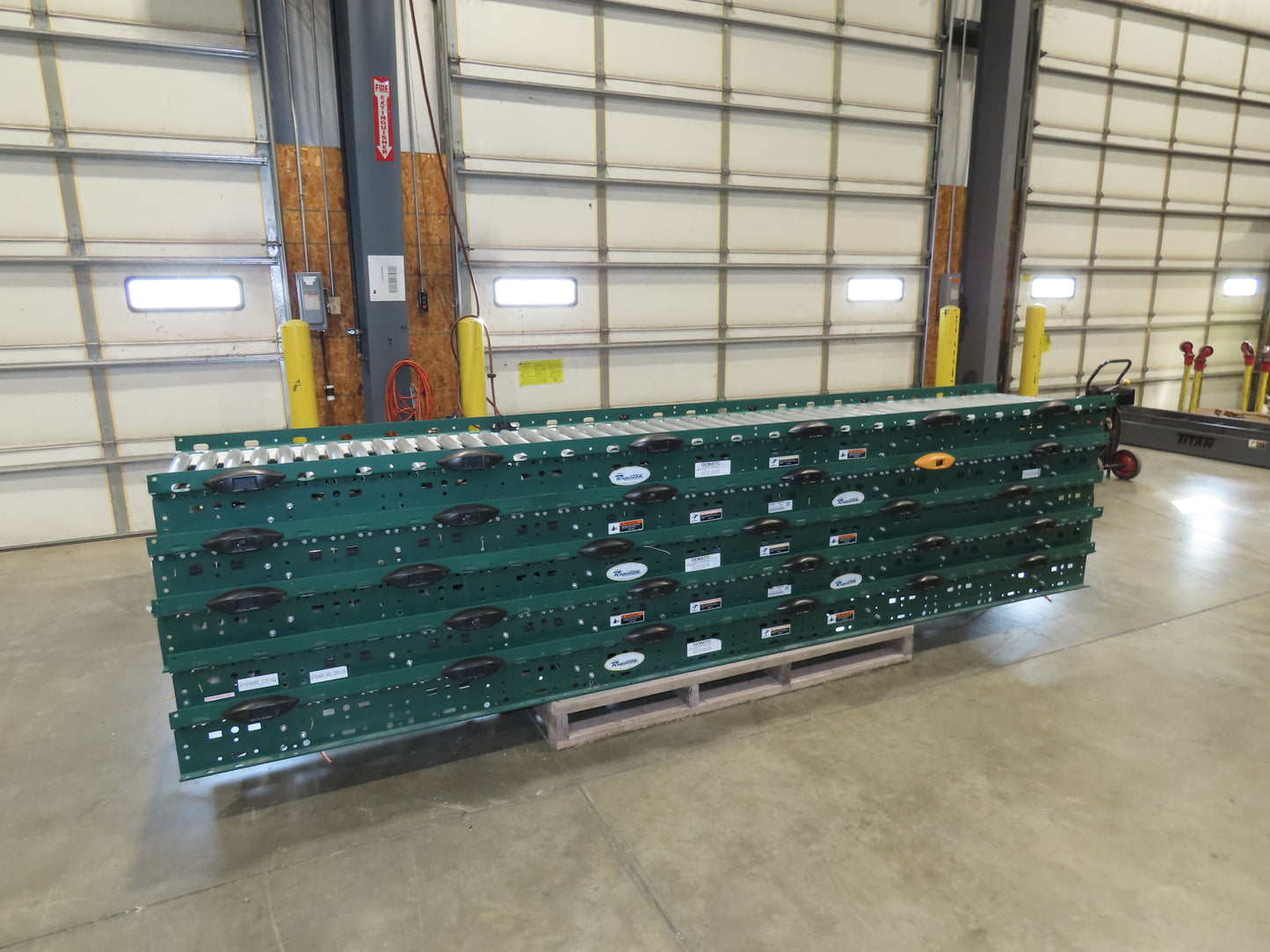 Dematic Rapistan 25"x 12' Gravity Roller Conveyor 22"BF 1.9"  5-Sections 60'L