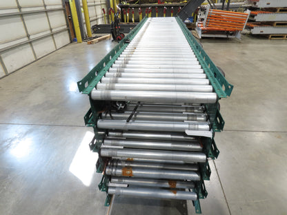 Dematic Rapistan 25"x 12' Gravity Roller Conveyor 22"BF 1.9"  5-Sections 60'L