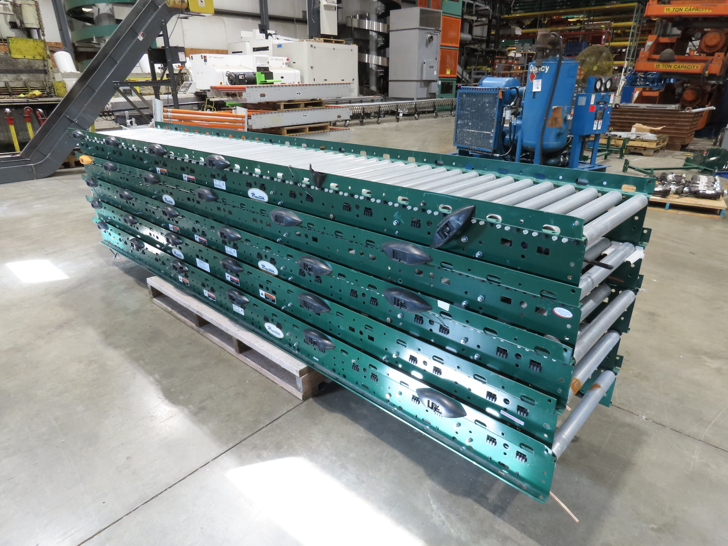 Dematic Rapistan 25"x 12' Gravity Roller Conveyor 22"BF 1.9"  5-Sections 60'L