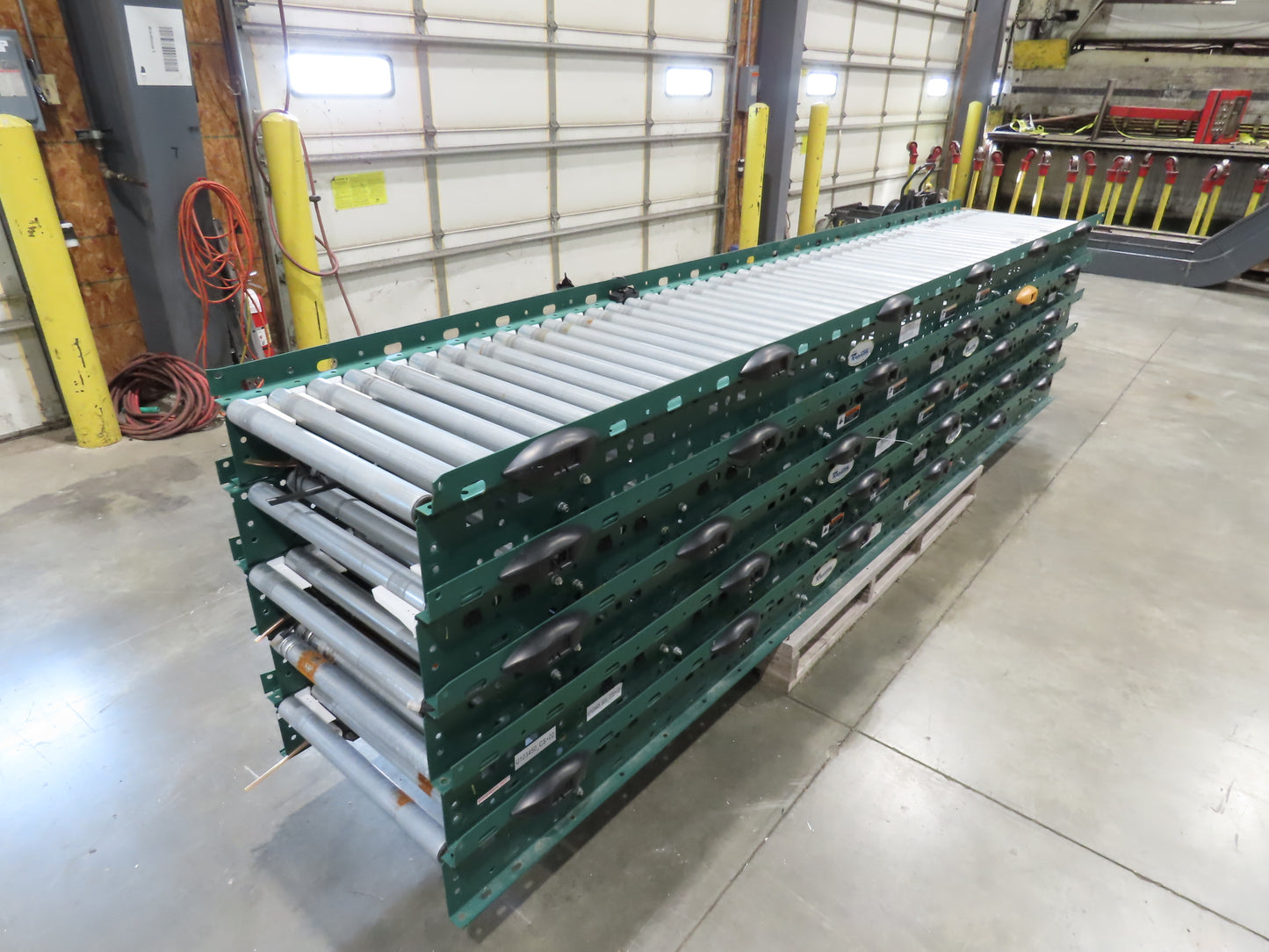 Dematic Rapistan 25"x 12' Gravity Roller Conveyor 22"BF 1.9"  5-Sections 60'L