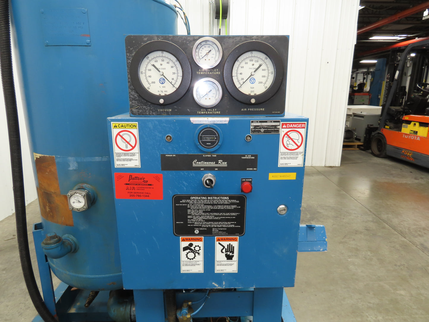 Quincy QSVI50AN3A Rotary Screw Vacuum Pump 230/460V 50Hp Air Compressor 41304h