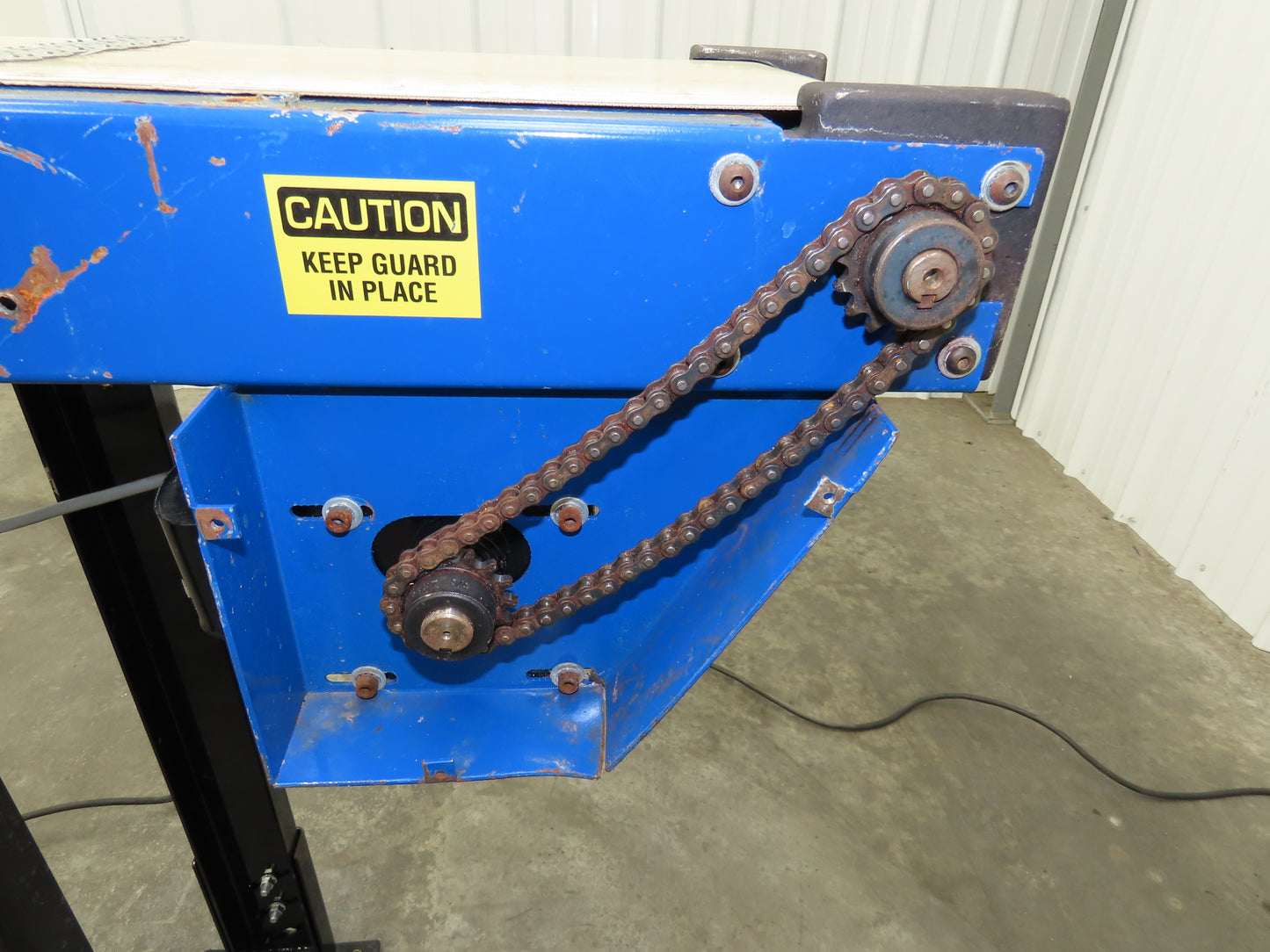 MAC 12"x 8' 4" Belt Conveyor 240mm Belt 115V 1PH Chain Drive 24fpm Adj Height