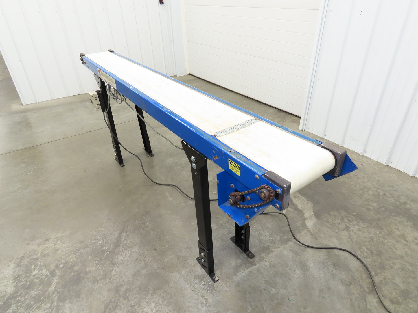 MAC 12"x 8' 4" Belt Conveyor 240mm Belt 115V 1PH Chain Drive 24fpm Adj Height