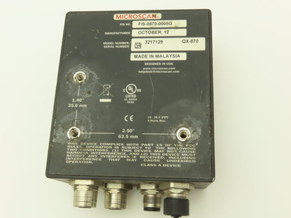 Microscan QX-870 Fixed Mount Barcode Scanner 10-28V