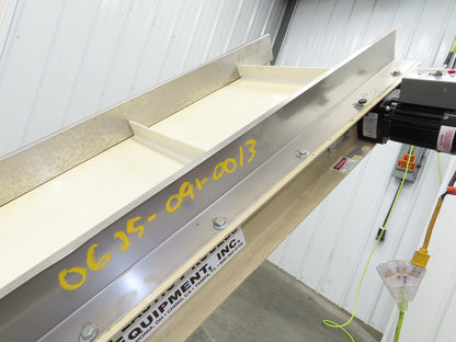 Plastic Process 24"x 80" Portable Incline Conveyor Cleated Belt 115V 1PH 20FPM