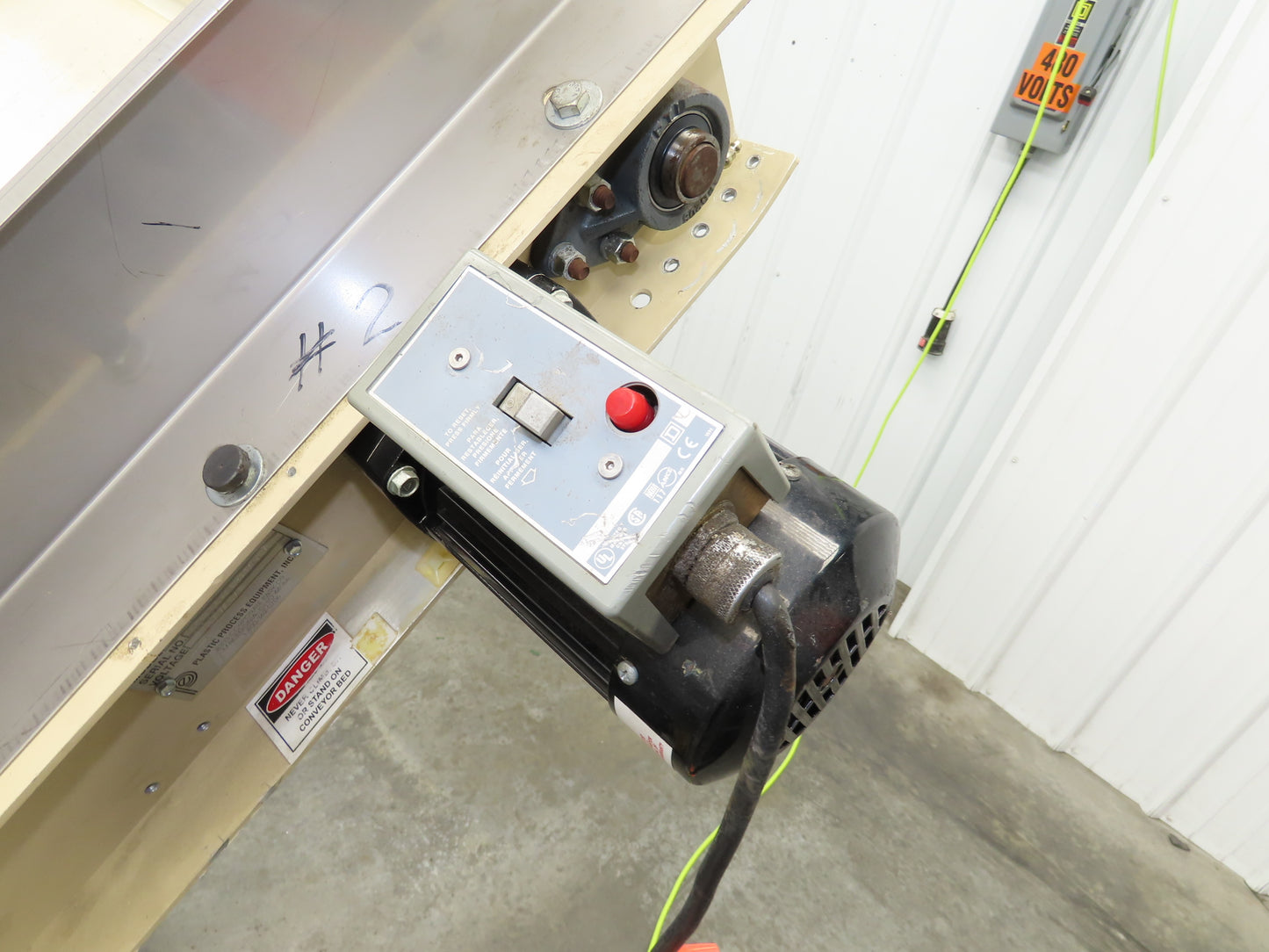 Plastic Process 24"x 80" Portable Incline Conveyor Cleated Belt 115V 1PH 20FPM