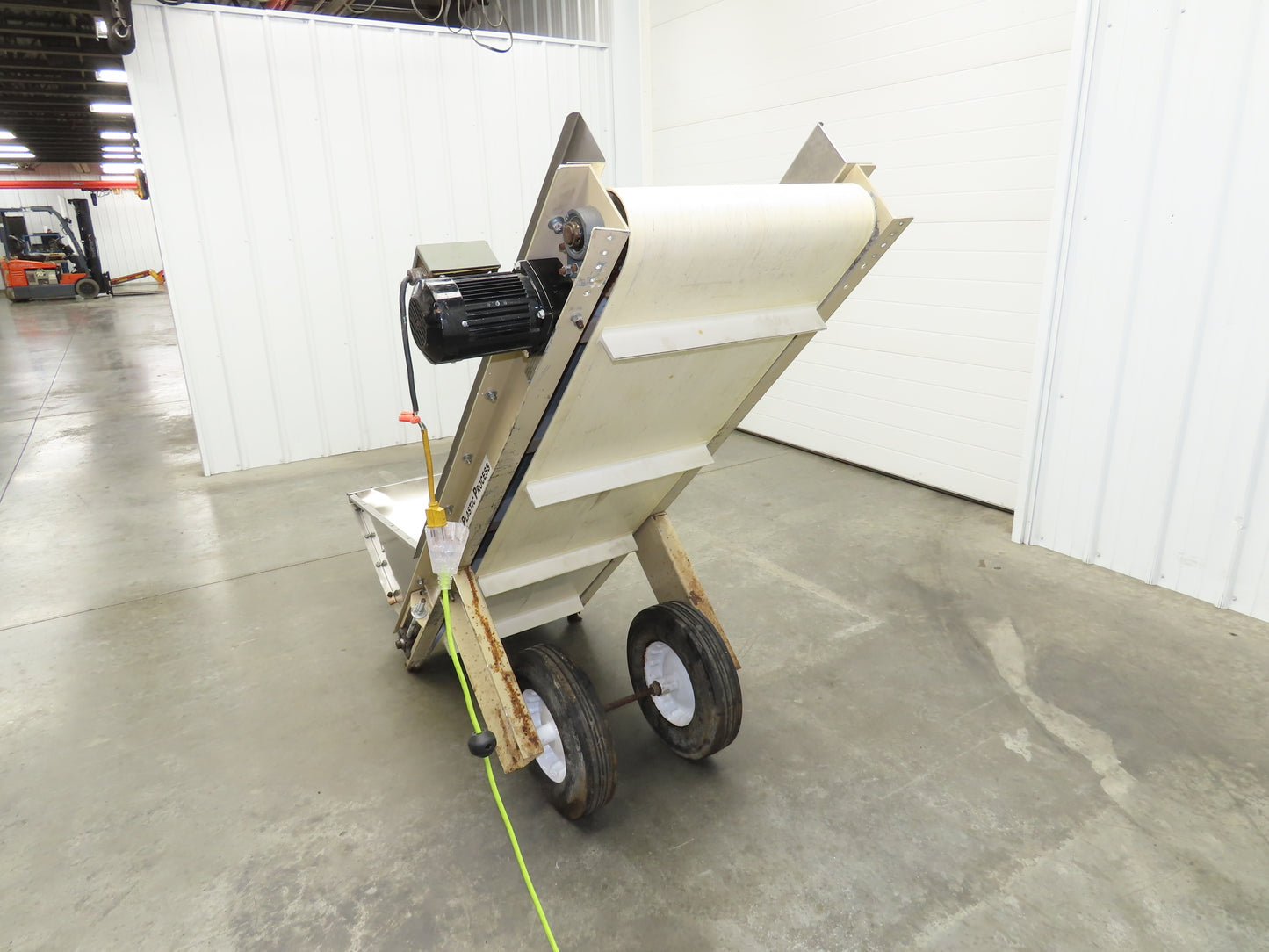 Plastic Process 24"x 80" Portable Incline Conveyor Cleated Belt 115V 1PH 20FPM
