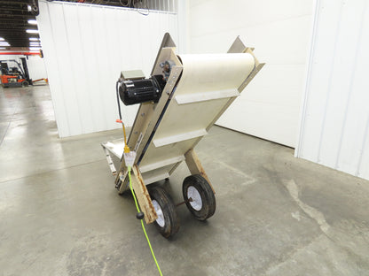 Plastic Process 24"x 80" Portable Incline Conveyor Cleated Belt 115V 1PH 20FPM