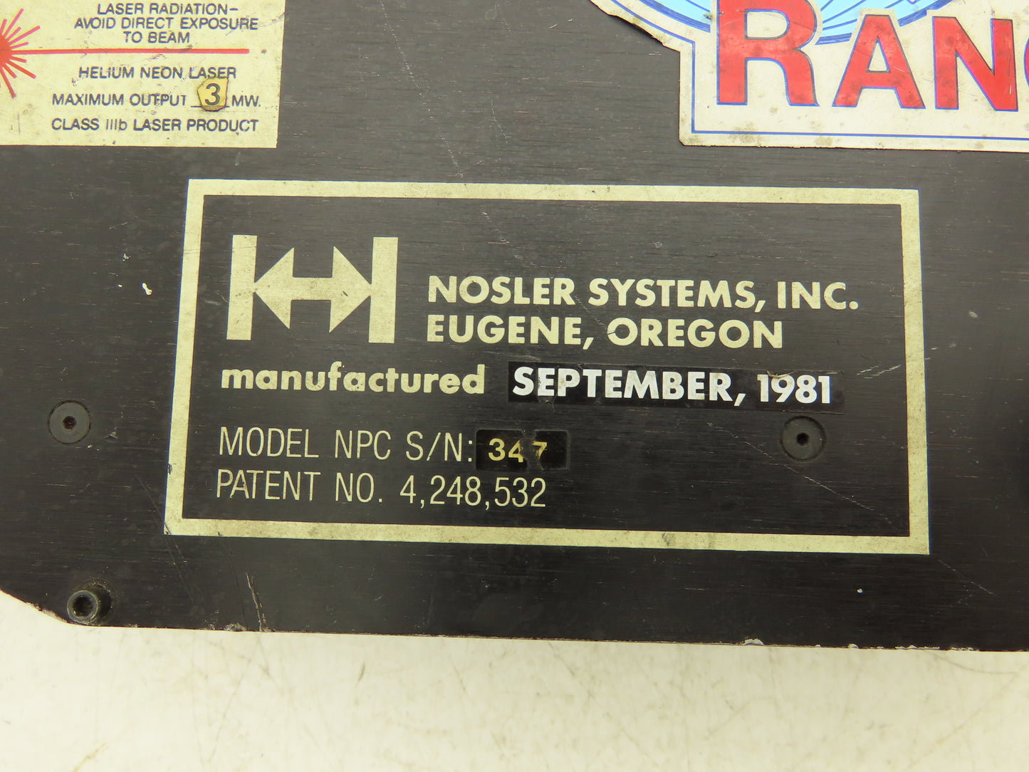 Coe NPC Hall Systems Ranger Helium Neon Laser Unit 3mW max