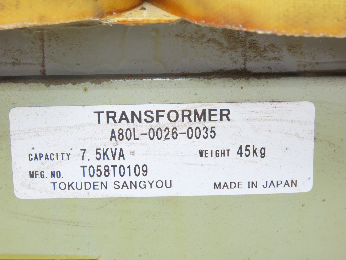 Fanuc A80L-0026-0035 Fanuc Robot Transformer 7.5kVA 3Ph HV480V/575V LV230V/240V