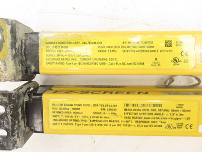 Banner SLSR30-900Q8 EZ-SCREEN Safety Light Curtain Emitter Receiver Set 900mm