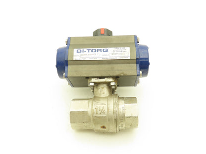 BI-TORQ IS2P1263SRPN 1/4 Turn Pneumatic Actuator 1-1/4" Stainless Ball Valve