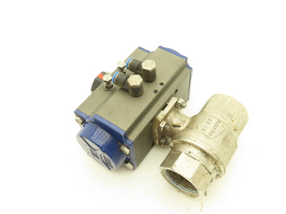 BI-TORQ IS2P1263SRPN 1/4 Turn Pneumatic Actuator 1-1/4" Stainless Ball Valve