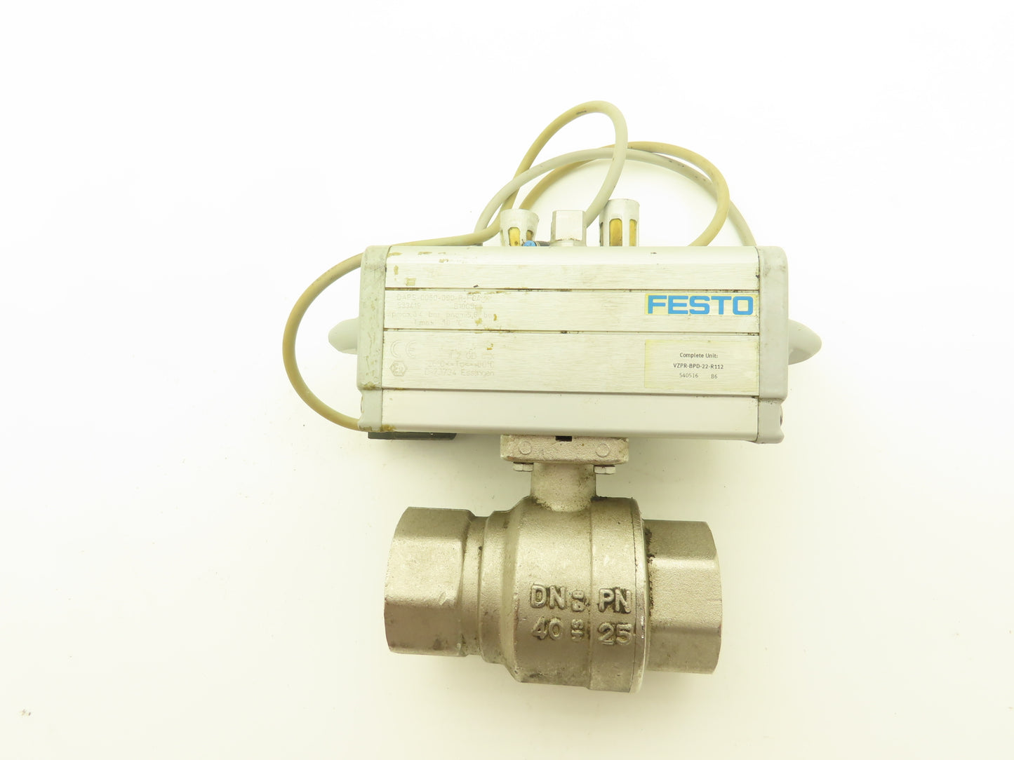 Festo 540516 1/4 Turn Pneumatic Actuator 1-1/2" NPT Stainless Ball Valve