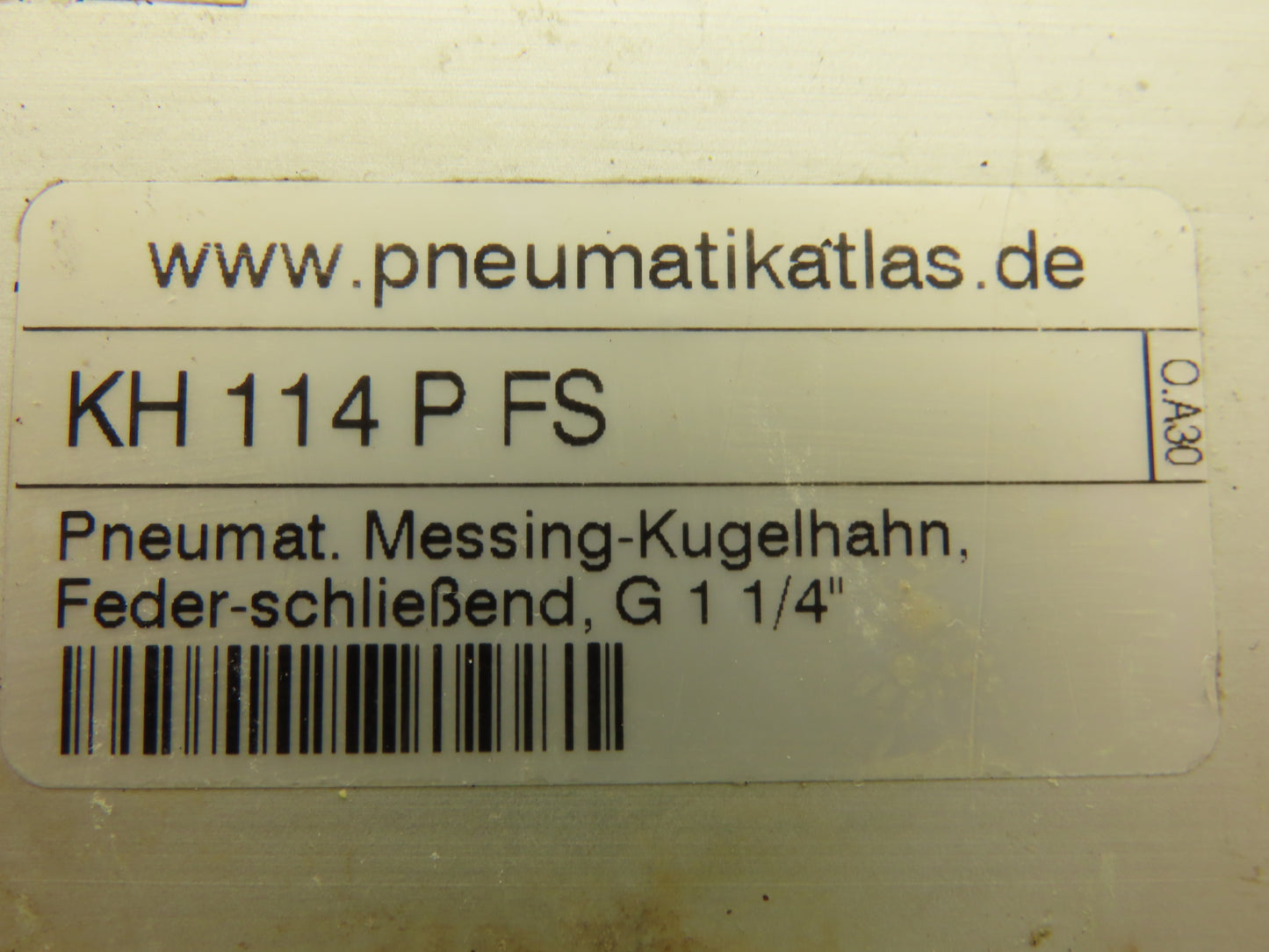 Pneumatikatlas KH114PFS 1/4 Turn Pneumatic Actuator 1-1/4" Stainless Ball Valve