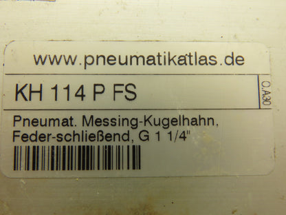 Pneumatikatlas KH114PFS 1/4 Turn Pneumatic Actuator 1-1/4" Stainless Ball Valve