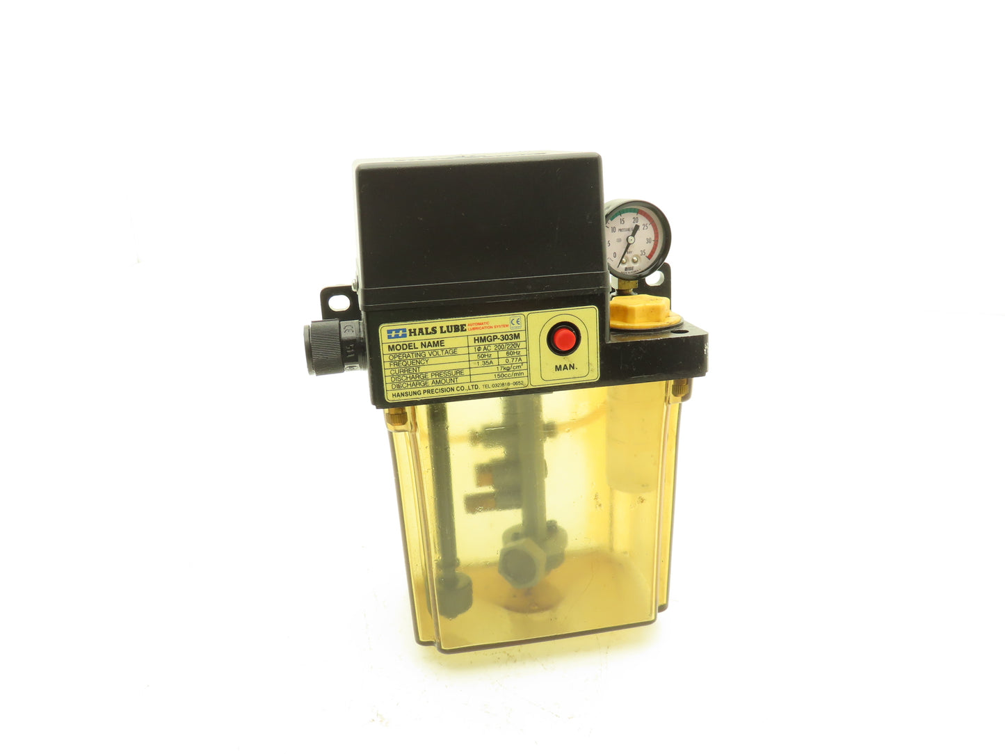 Hansung Hals Lube HMGP-303M Lubricator Oil Pump 2-Liter Tank 150cc/min 220V 1PH