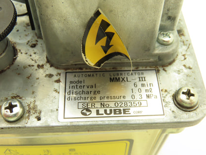 Lube Corp MMXL-III Automatic Lubricator CNC Oil Pump 2.5 ml Discharge / 15 min