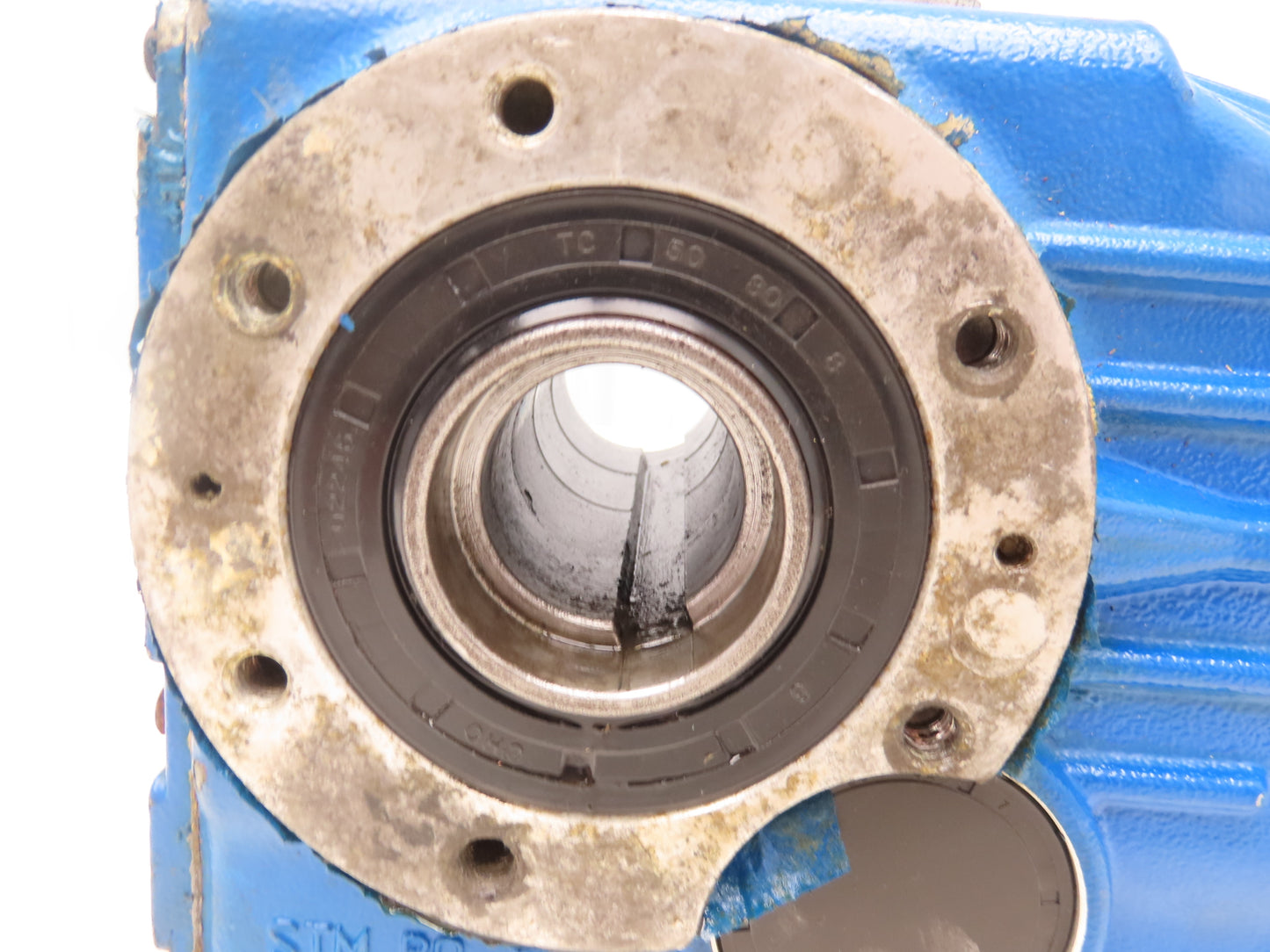 STM OMF 71 Helical Gearbox 179.6:1 Reducer 10rpm 35mm Hollow Shaft *Bad Seal*