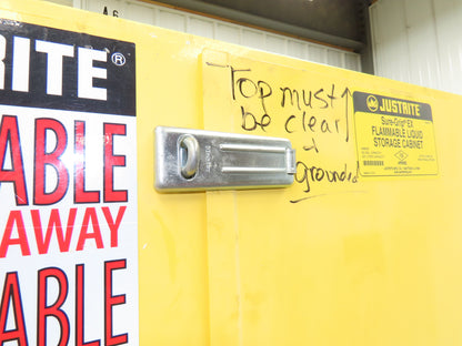 Justrite 896000 Flammable Safety Cabinet 60 Gallon Yellow Flammable Liquid