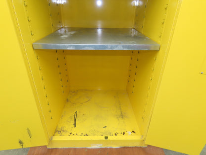 Justrite 896000 Flammable Safety Cabinet 60 Gallon Yellow Flammable Liquid