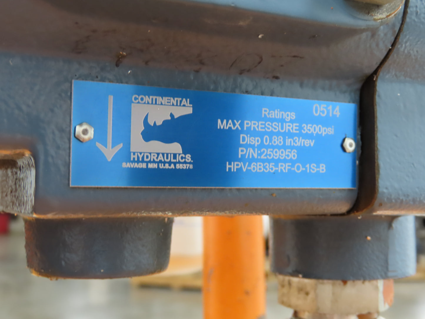 Continental RHM Hydraulic Power Unit 6.5 GPM 3500 PSI 5Hp Pump 25 Gal