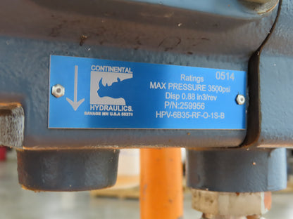 Continental RHM Hydraulic Power Unit 6.5 GPM 3500 PSI 5Hp Pump 25 Gal