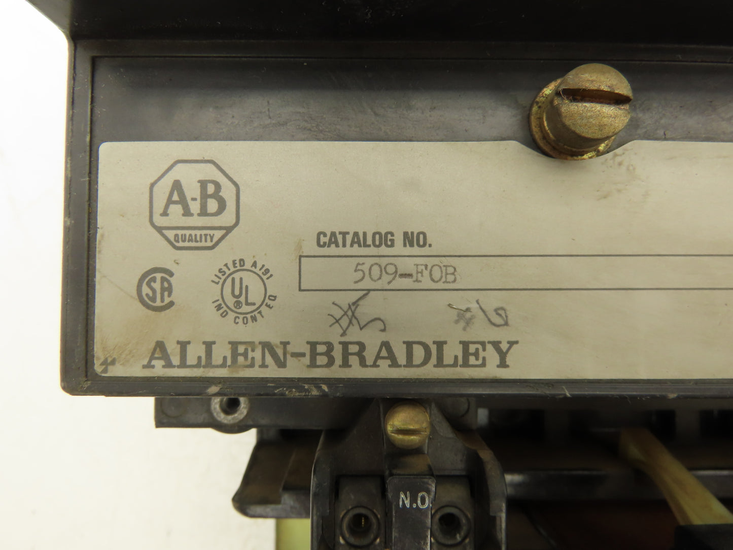 Allen Bradley 509-F0B Motor Starter Contactor 200Hp 600VAC 3Ph 480V Coil Size 5