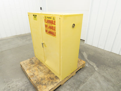 Justrite 25300 Yellow Flammable Safety Cabinet Dual Door 30 Gallon Liquid
