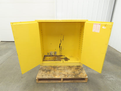 Justrite 25300 Yellow Flammable Safety Cabinet Dual Door 30 Gallon Liquid